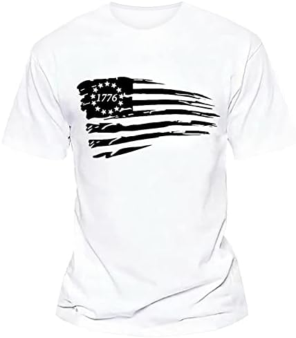 הדפסת דגל יום העצמאות של גברים חולצות חידוש גברים שני תפור אביב / קיץ פנאי ספורט מחוך חולצה