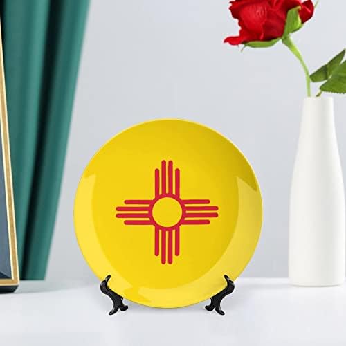 מפת דגל מדינת ניו מקסיקו מפת קרמיקה צלחת דקורטיבית עם עמדת תצוגה תלויה מתנות חגיגיות לחתונה בהתאמה אישית