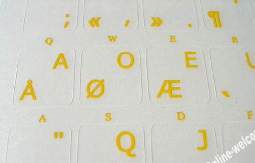 דבוראק מתכנת שקוף רקע מקלדת מדבקות עם צהוב אותיות עבור מחשב מחשבים ניידים שולחן עבודה