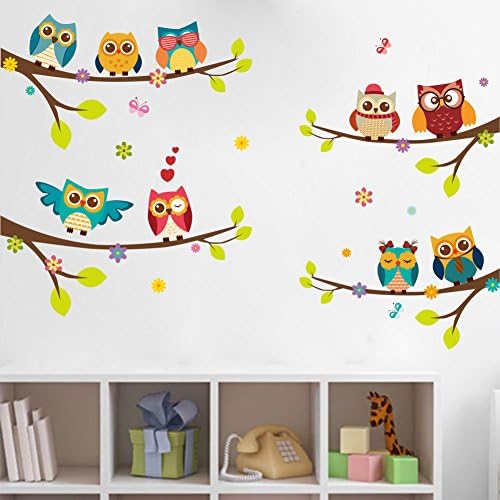 מדבקות קיר של ינשופי עץ מדבקות קיר לחדרי ילדים משתלת תינוק בנים ובנות חדר שינה