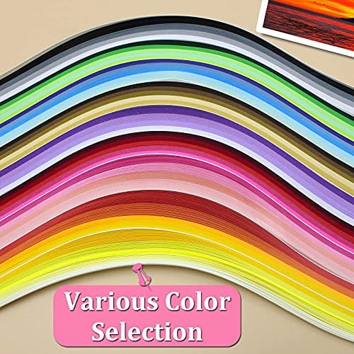 ZORFETER 9 מגדיר רצועות נייר רב-צבעוניות רצועות 900 רצועות 42 צבעים, רוחב 3 ממ, אורך 15