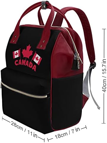 דגלי יום קנדה עמיד למים תרמיל תרמיל קיבולת גדולה תיק חיתול שקית נסיעות מרובת תפקוד