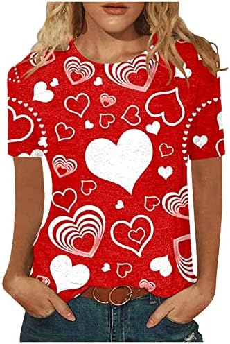 חולצות יום האהבה של JJHaevdy נשים אהבה להדפיס מכתבי לב סווטשירט גרפי של חולצה סוודר שרוול ארוך