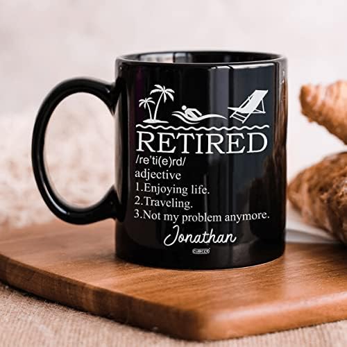 אישית שחור קרמיקה קפה ספל ספלי מותאם אישית שם מצחיק חידוש כוסות עם אמרות עוז פרישה מתנות עבור בוס אחות