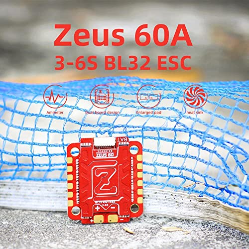 ZEUS 60A BLHELI32 3-6S LIPO 4IN1 ESC DSHOT1200 30.5X30.5 ממ עבור ZEUS F760 STACK FPV FREESTYLE DRONES