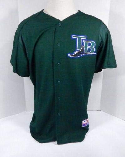 2003-06 קרני טמפה מפרץ טום פולי 16 משחק הונפק ג'רזי ירוק חתום BP ST 77 - משחק השתמשו ב- MLB גופיות