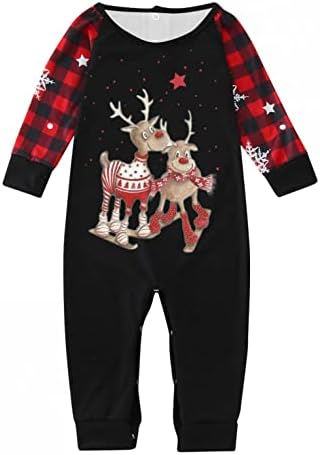 XBKPLO לחג המולד לחג המולד למשפחה, משפחת תואם לשנה החדשה פיג'מה חולצות זוגות תלבושת PJS הורה