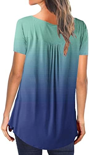חולצות טי קיץ לנשים קושרות צביעה צמרות שרוול קצר עבור חותלות סוודר כפתור רופפות חולצות חולצות חולצות חולצות