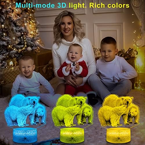 היימילי הוביל דוב לילה אור דוב מתנות לילדים עם מגע חכם מרחוק 16 צבעים שינוי ניתן לעמעום דוב מנורת מגניב