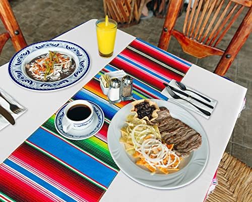 טודומרו מקסיקני סרפה שולחן רצי עם מלבן מפת שולחן כותנה מקסיקני סרפה שמיכת 13.5 איקס 108 אינץ פוליאסטר