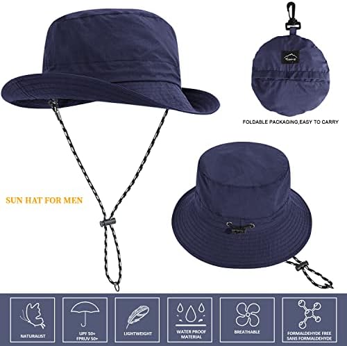 כובעי כובע שמש חיצוניים כובעי דלי לגברים, איש קיץ הגנה מפני שמש מתקפלת כובעי שמש כובעי חוף כובע חוף 50+