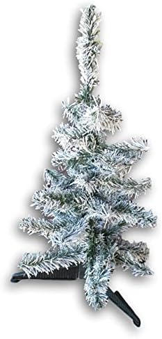 עץ חג המולד הירוק המלאכותי מיניאטורי '' שלג '' חלבית עם מעמד ניתן לבנייה - 15 אינץ '