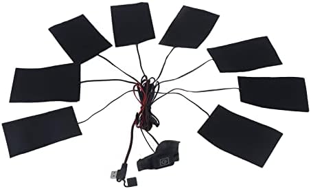 רפידות חימום חשמליות של גלוגלו, גיליון דוד סיבי פחמן בגדים מופעלים על ידי USB אפוד סרטי חימום סט נייד יעילות