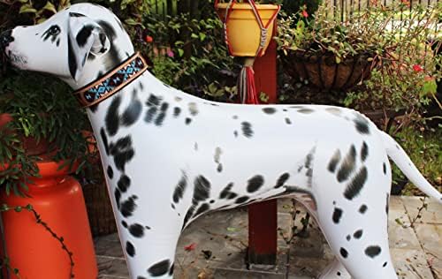 גדול 21 ''- 25 '' Amish תוצרת עור פרה ביד כלבים צווארון כלבים 6064TL