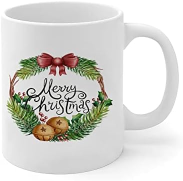 קרמיקה ספלי החג שמח זר בצבעי מים קפה ספלי חג המולד דקור מנוסח ספל מדומה לבן כוס מדומה חג המולד ספל