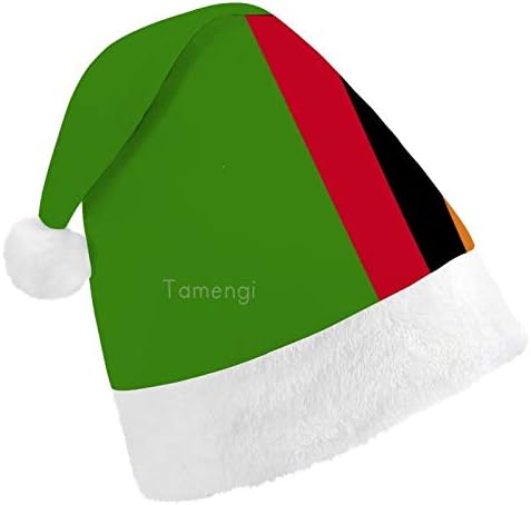 חג המולד סנטה כובע, זמביה דגל חג המולד חג כובע למבוגרים, יוניסקס נוחות חג המולד כובעי לשנה חדשה חגיגי