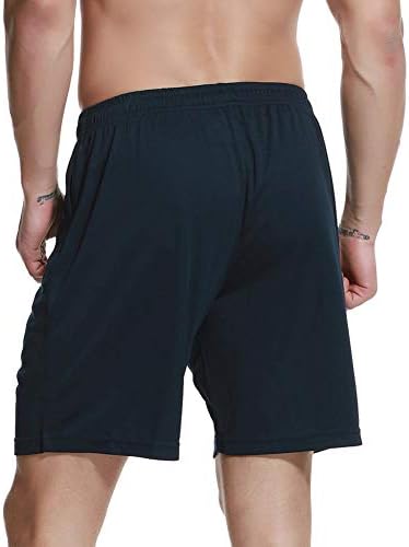 גברים של 7 ספורט אימון מכנסיים קצרים עם כיסי שרוך מהיר יבש לנשימה פעיל אימון מכנסיים קצרים