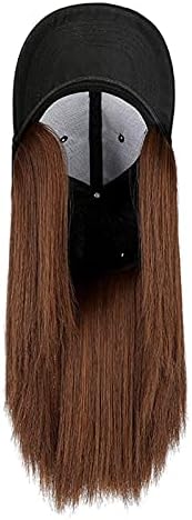 מנהונג מצורף תסרוקת שיער בייסבול פאה ארוך שיער מתכוונן שיער כובע ישר כובע פאה מגן קליפים בת