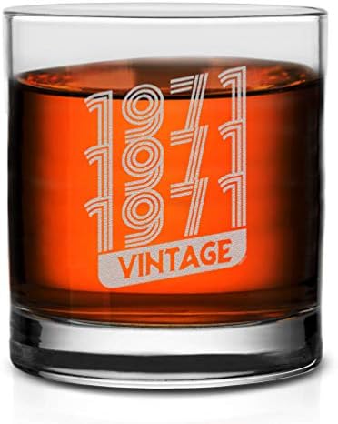 Veracco 1971 1971 1971 וינטג '50 שנה ויסקי זכוכית מצחיק למישהו שאוהב לשתות רווקים יום הולדת חמישי