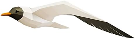 שחף נראה קישוט קיר יצירתי גביע נייר בעבודת יד דגם נייר 3D פסל נייר גיאומטרי של פאזל גיאומטרי