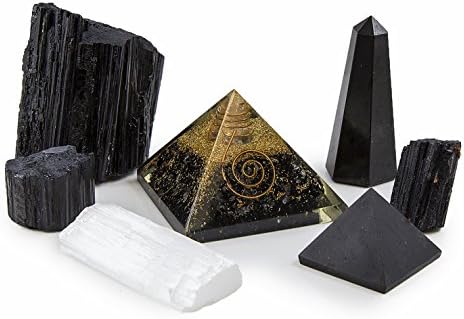 בברלי אוקס טעון ערכה שלמה טורמלין גביש שחור - אבן טורמלין להגנה על הגנה והארקה של EMF