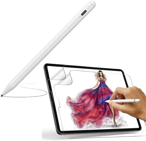 עט חרט Xiron לעיפרון אייפד של אפל עם מגן מסך נייר דחיית דקל תואם ל- iPad Pro 12.9, רגישות מגע גבוהה ללא שריטה