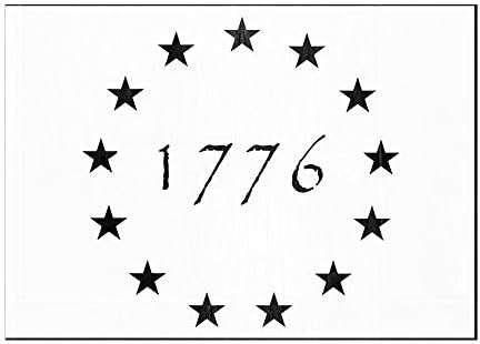 13 כוכבים 1776 סטנסיל לציור על עץ, קירות, בד, מברשת אוויר, יותר / לשימוש חוזר 7 על 10 אינץ ' תבנית מיילר