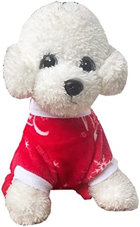 חג המולד פיג'מה כלבים קטנים של שלג גור שלג סרבל מחמד בגדי חג המולד בגדי פלנל רך כלב אופי תלבושת