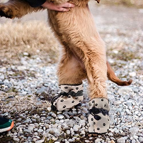 אביזרי מחמד ukcoco 4 יחידות מגפיים כלבים מגן על נעלי כלב נגד החלקה רכות- סוליות מחיות מחמד סנטה פאו