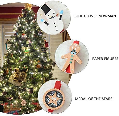 Soimiss 1 סט 12 יחידות עץ אלמנטים לחג המולד עיצוב קטעי תזכיר קליפים לתזכיר לשימוש ביתי