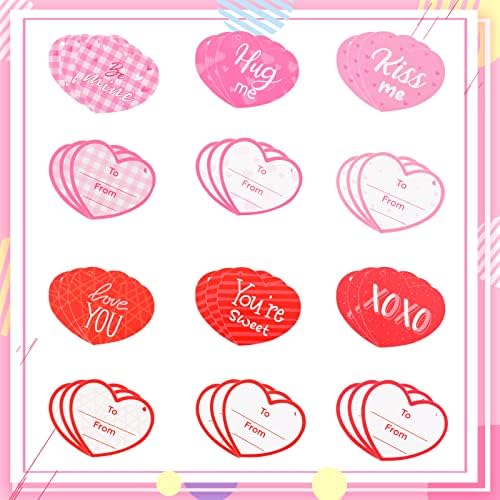 Valentines Heart Box פלסטיק ילדים ולנטיין קופסה בצורת לב אדום עם מכולות ממתק ללב עם כרטיסים עם שרוך