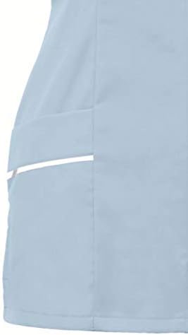 נשים בגודל גודל רוכסן חולצות עם חולצות חולצות חולצות חולצות חולצות עובדות דפוס שרוול V-צווארון חולצה קצרה