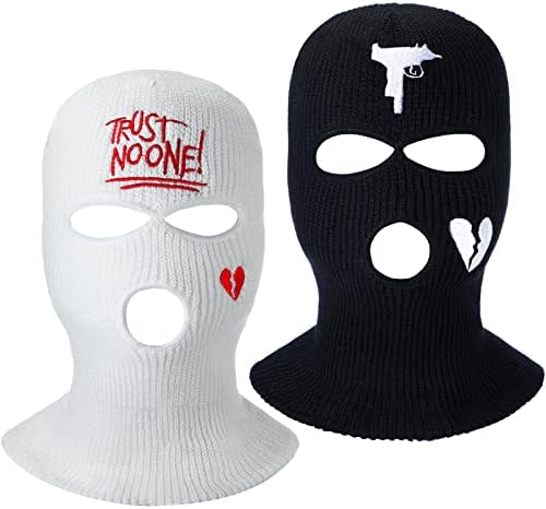 2 יחידות 3 חור סקי מסכת חורף גרב חם מלא פנים לסרוג מסכת סקי כובע מסכת סרוג מלא פנים כיסוי עבור