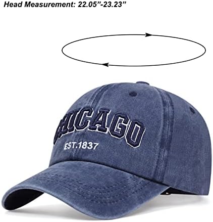 כובע שיקגו לגברים נשים תלת מימד רקמה וינטג 'אבא אבא כובעי בייסבול
