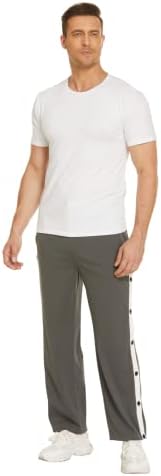 מכנסי הכדורסל של Deyeeeek מכנסי כדורסל כפתור הצמד מכנסי טרניעה מפוצלים גבוהים רופפים מכנסי ניתוח