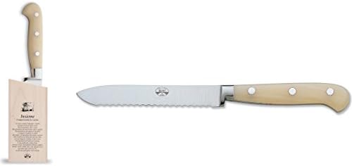 סכין עגבניות קולטלרי ברטי אינסימה עם בלוק עץ ממוגנט / ידית פייברגלס שנהב