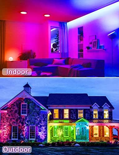 Leclstar אורות חיצוניים RGBW אורות שיטפון- תאורת נוף עם Bluetooth RGB 16 מיליון צבעים, תזמון, צבע משתנים