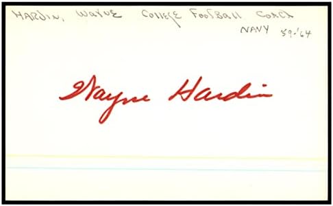 וויין הארדין חתם על כרטיס אינדקס 3 על 5 עם חתימה של חיל הים טמפל 87530-חתימות חתך במכללה