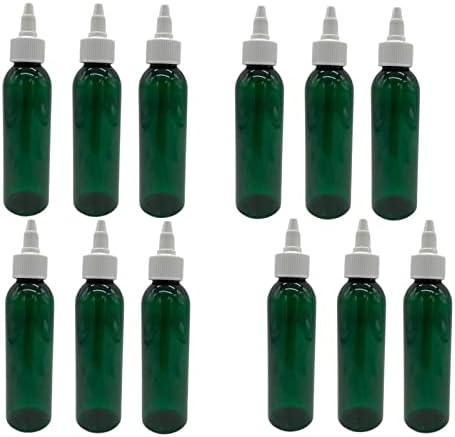 4 גרם בקבוקי פלסטיק קוסמו ירוקים -12 אריזה לבקבוק ריק ניתן למילוי מחדש - BPA בחינם - שמנים אתרים