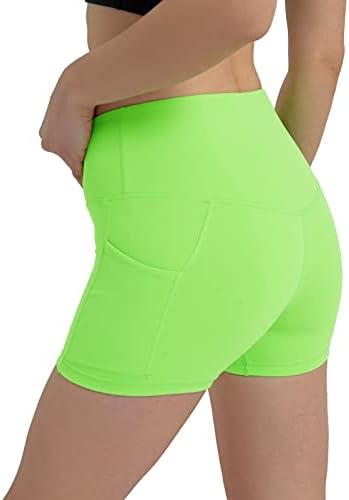 Sissycos v-Wa-Waist Biest Shorts Shorts עם כיסים לנשים לבקרת בטן אימון יוגה מפעיל מכנסיים קצרים 4 / 6