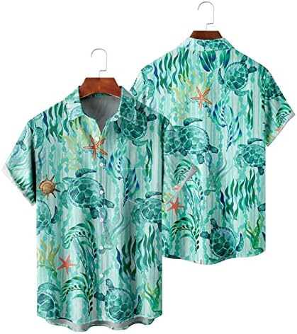 חולצות הוואי מזדמנים של ZDDO גברים שרוול קצר שרוול וינטג