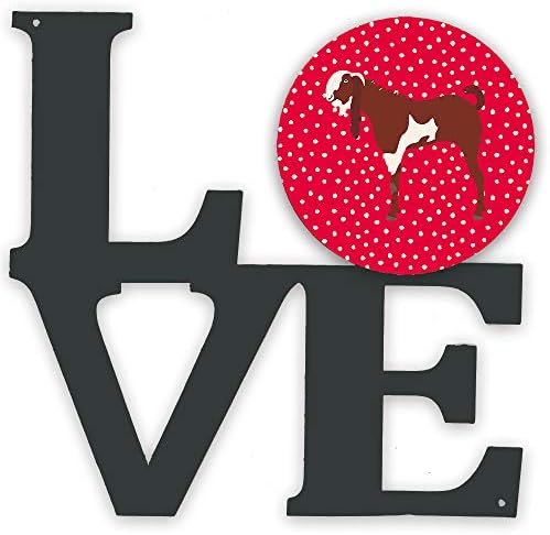 אוצרות קרולין5317וואלב ג ' מנאפרי עיזים אהבה מתכת קיר יצירות אמנות אהבה, אדום,