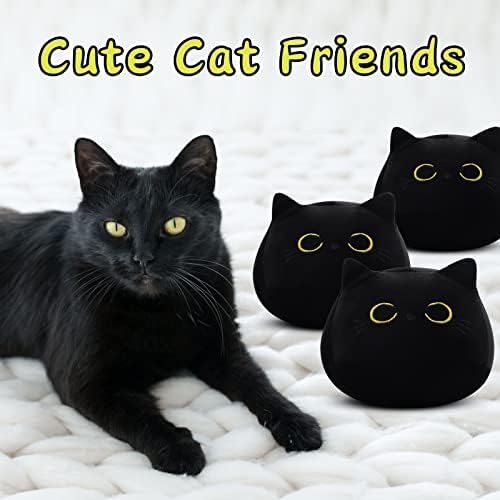 כריות קטיפה חתול שחור צעצוע, 12 קוואי שחור חתול ממולא בעלי חיים שחור חתול כרית, חמוד רך קטיפה חתול קטיפה ממולא