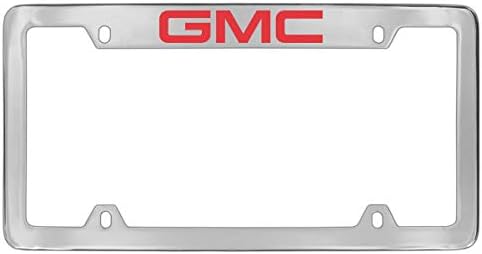 GMC לוגו אדום כרום מצופה מתכת עליונה מחזיקת מסגרת רישוי חרוטה