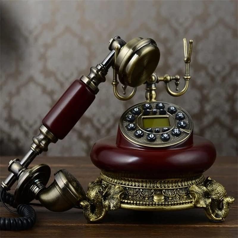 Houkai עתיק טלפון קבוע מתקשר בית זיהוי קו קווי שרף טלפון וחיקוי חיקוי לחיוג כפתור ללא ידיים