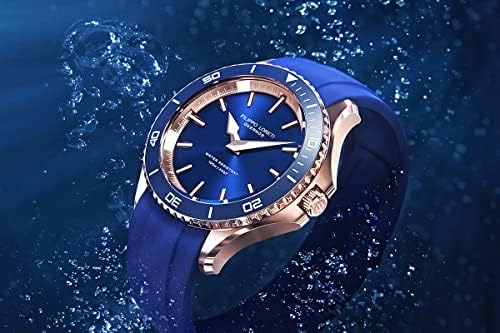 פיליפו לורטי אוקיאנוס-שעונים עמידים במים 100 מ ' חיוג צוללן כחול 42 מ מ עם ידיים זוהרות / צמיד