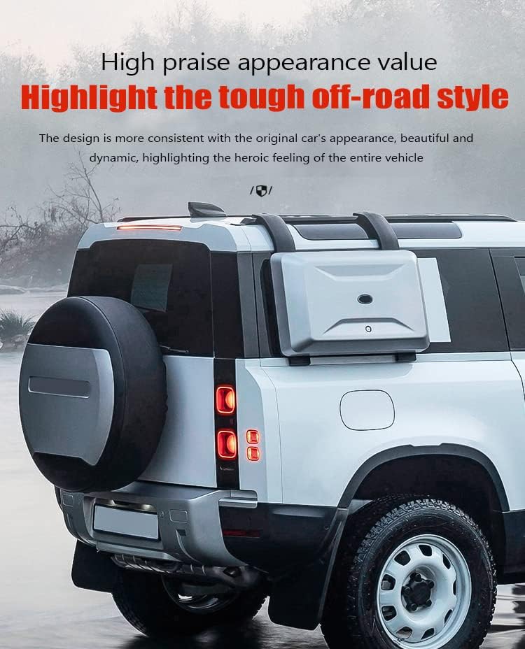 ארגז כלים חיצוני לבן מוביל קופסאות אחסון ציוד רכוב עם מתקני נעילה עבור Land Rover Defender 90 2020-2023