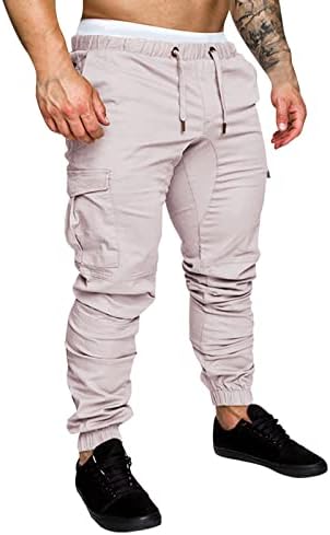 מכנסי מטען למכנסי חותלות צבעוני מכנסיים מזדמנים מכנסיים לגברים מרובי כיסים מטען מכנסי גברים מוצקים מכנסיים