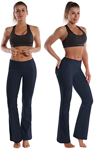 BubbleLime 29 /31/33 /35 3 סגנונות מכנסי יוגה של Bootcut נשים בכיסים בסיסיים/אחוריים/אימון ישר בקרת בטן התלקחות