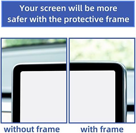 מגן מסך עם מסגרת מגן עבור טסלה דגם 3 דגם י 2021-2023, מגן מסך זכוכית מחוסמת מתאים לטסלה דגם 3/15